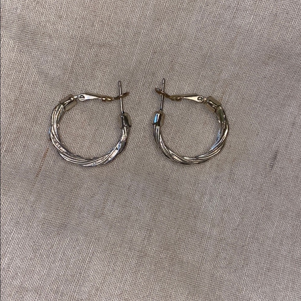 Silver Braided Hoops